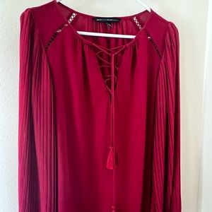 WHBM cranberry red blouse
